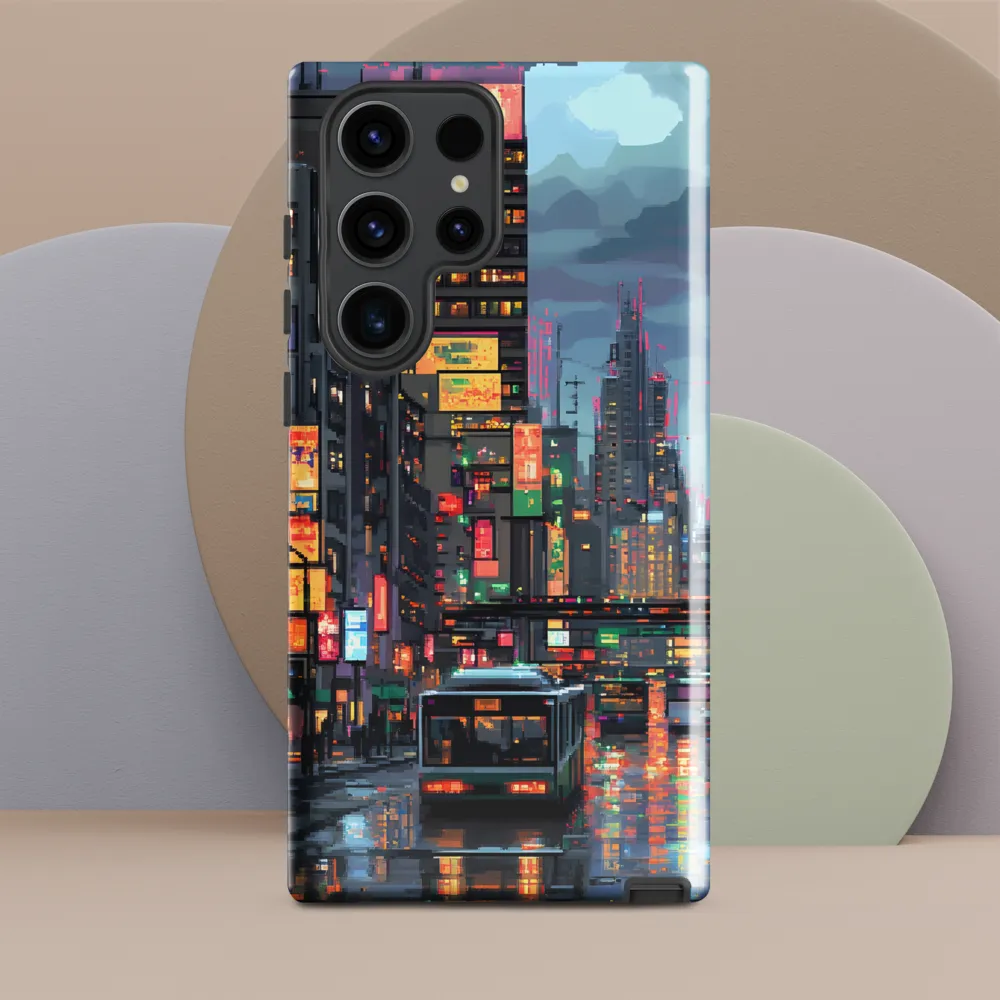 Neon Dreams: A Pixelated Urban Night