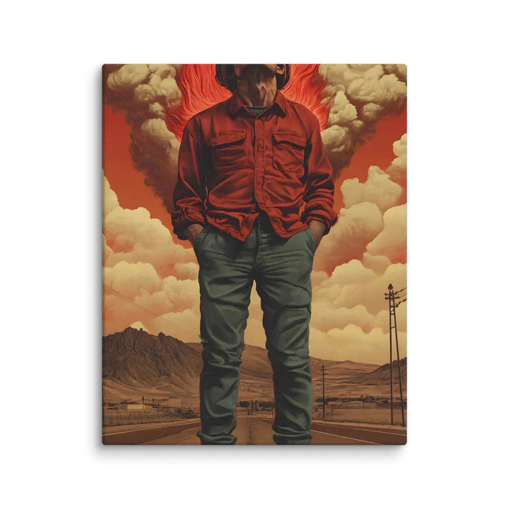 Defiant Spirit in a Surreal Landscape | Canvas | 24″×30″