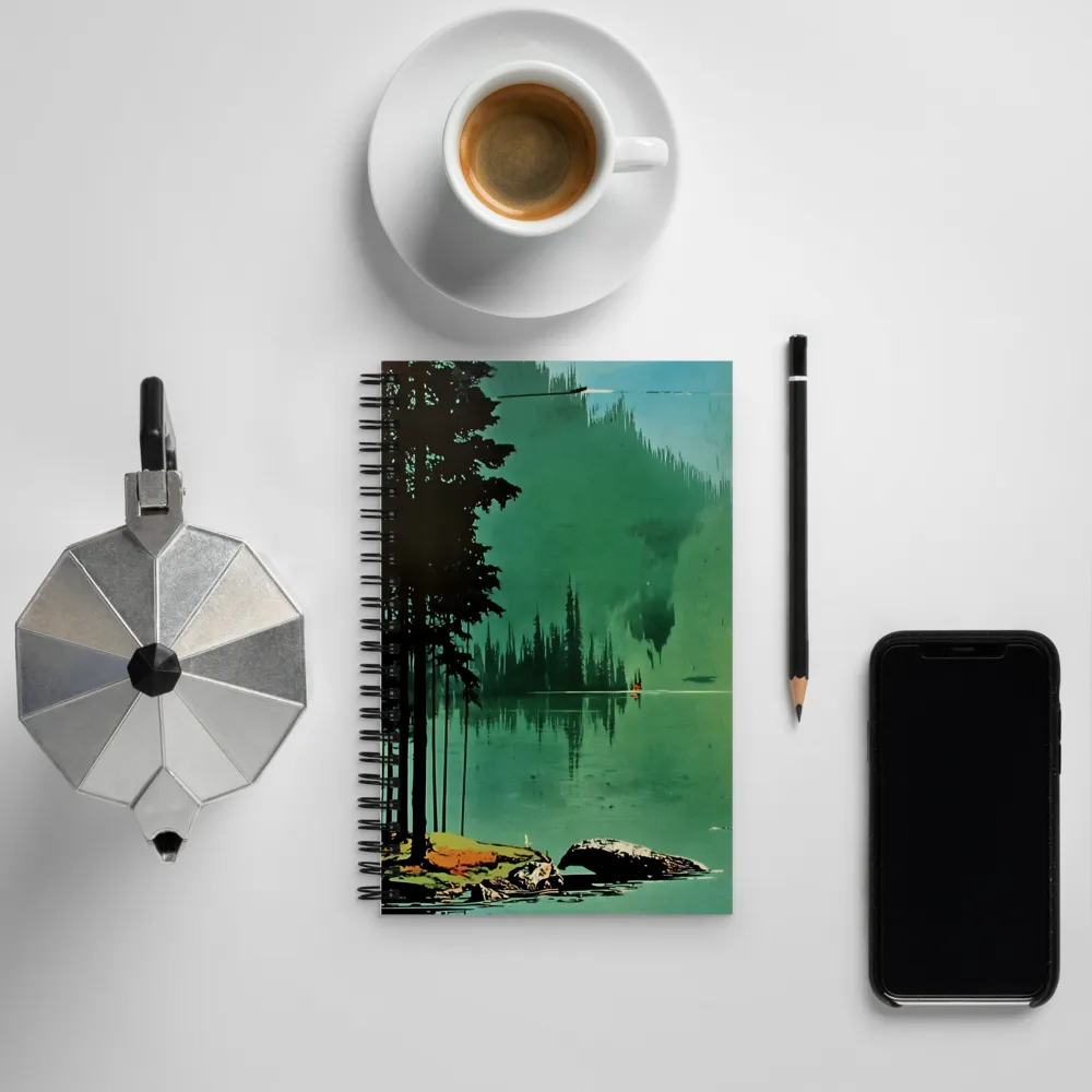 Serenity Reflected: A Tranquil Lake Scene | Spiral Notebook