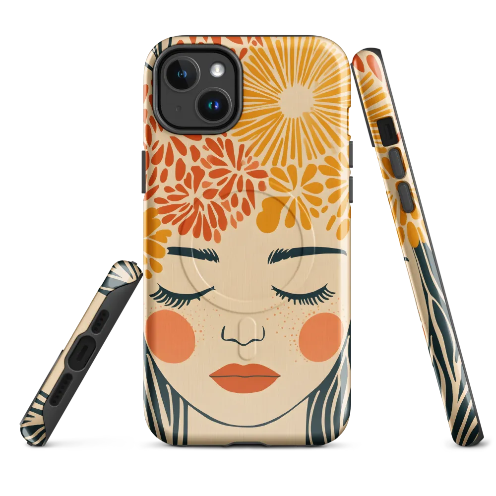 Serenity in Bloom | Phone Case |  14 Plus | MagSafe® Tough Case | Glossy