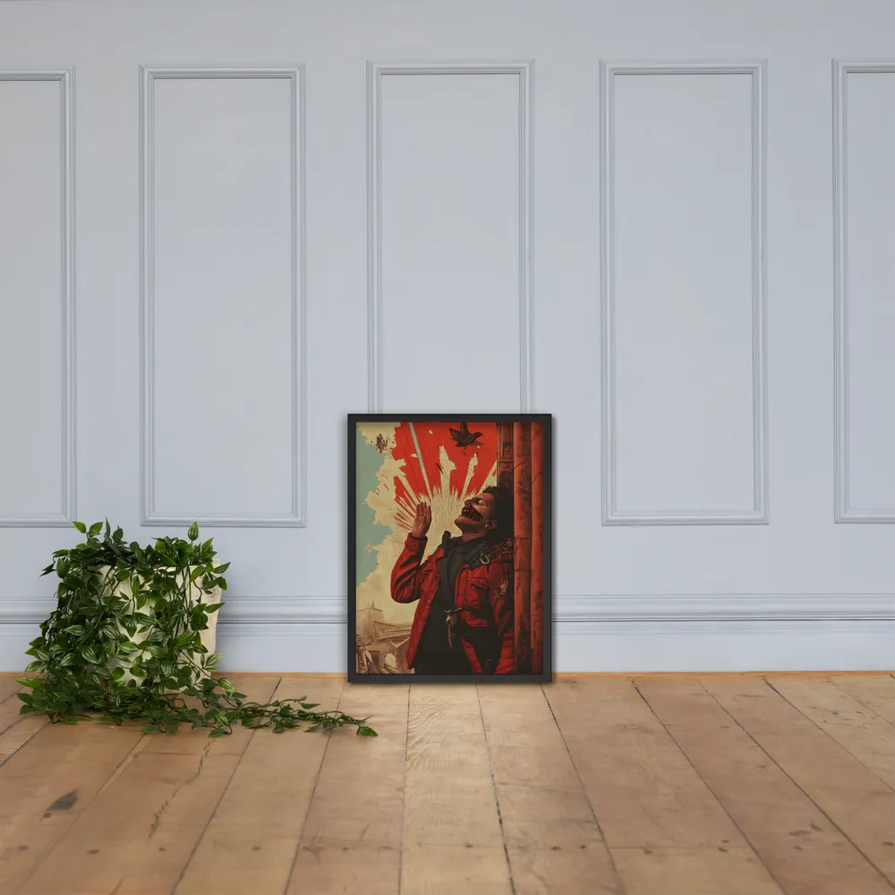 Defiant Echoes of Ruin | Poster with Black Frame | 18″×24″