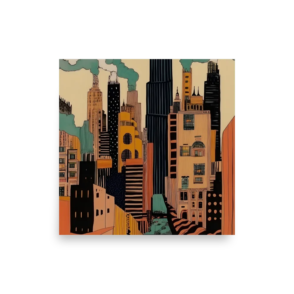Urban Symphony in Ink | Poster | 14″×14″