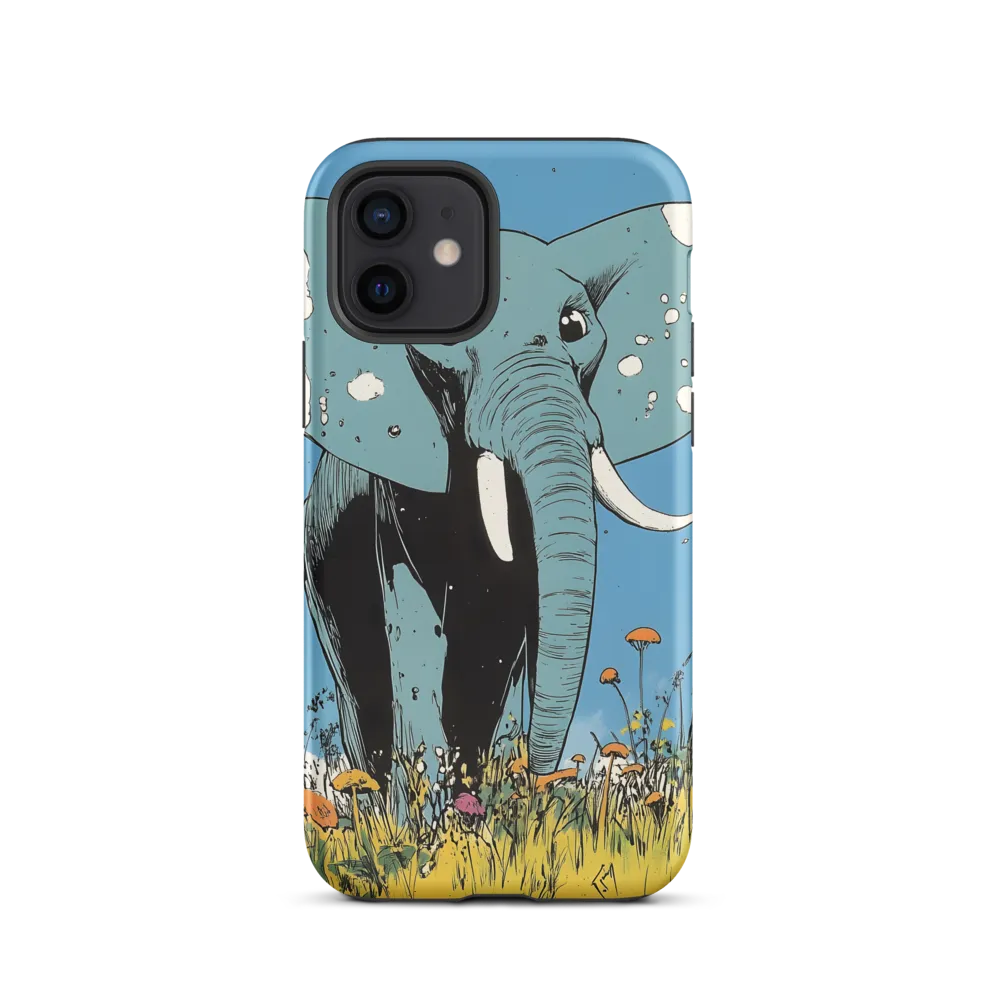 Whimsical Blue Elephant in Bloom