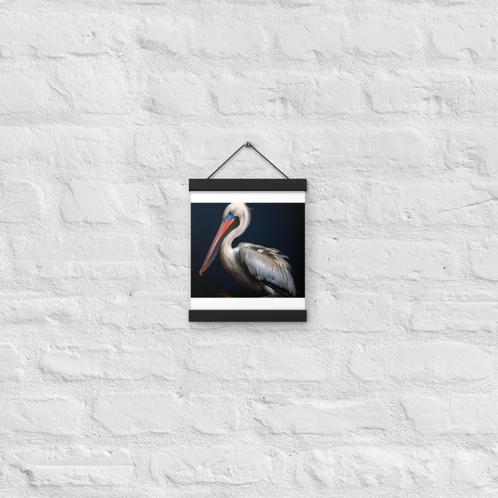 Majestic Pelican Portrait | Poster With Black Wood Hanger | 8″×10″