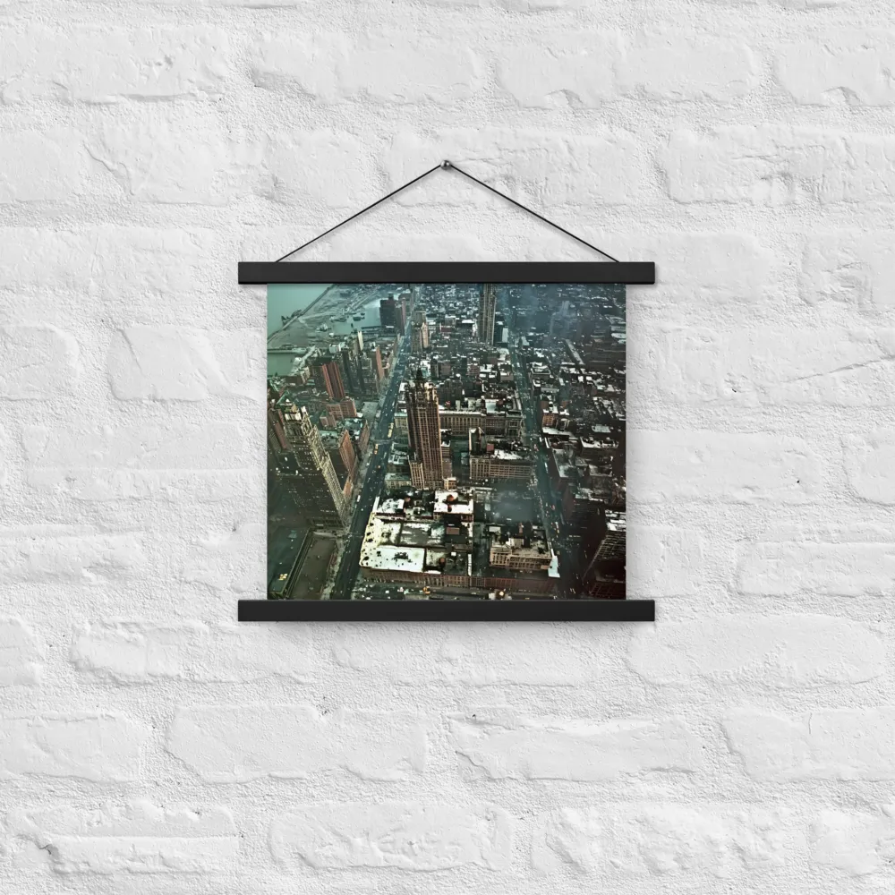 Aerial Symphony of Urban Life | Poster With Black Wood Hanger | 14″×14″