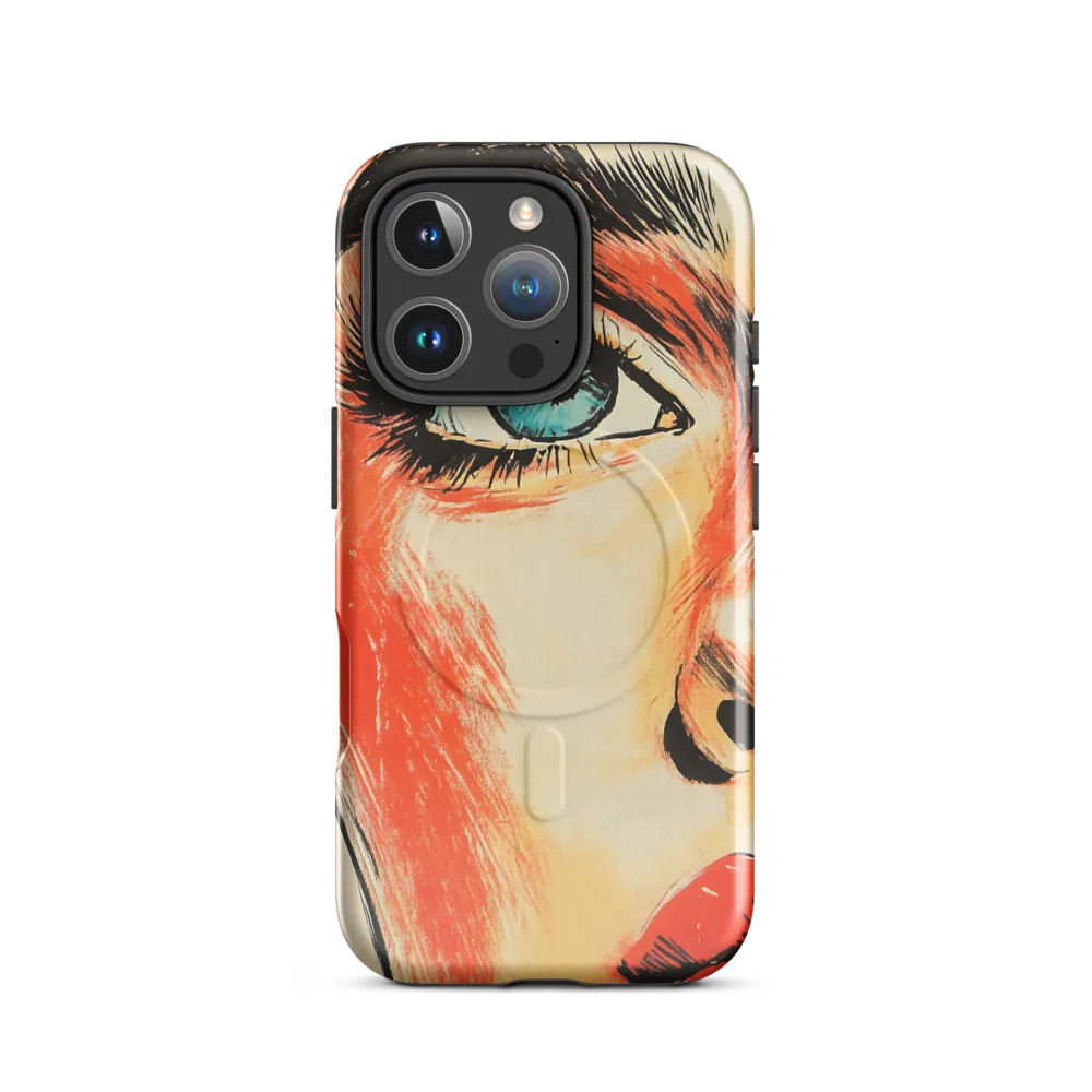 Intense Gaze: A Pop Art Portrait | Phone Case |  16 Pro | MagSafe® Tough Case | Glossy