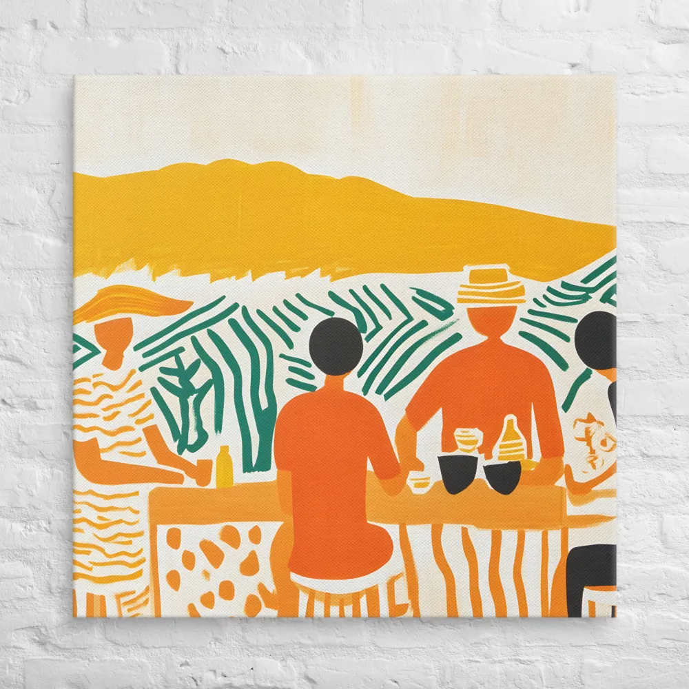 Summer Vibes: Café Conversations | Canvas | 37″×37″