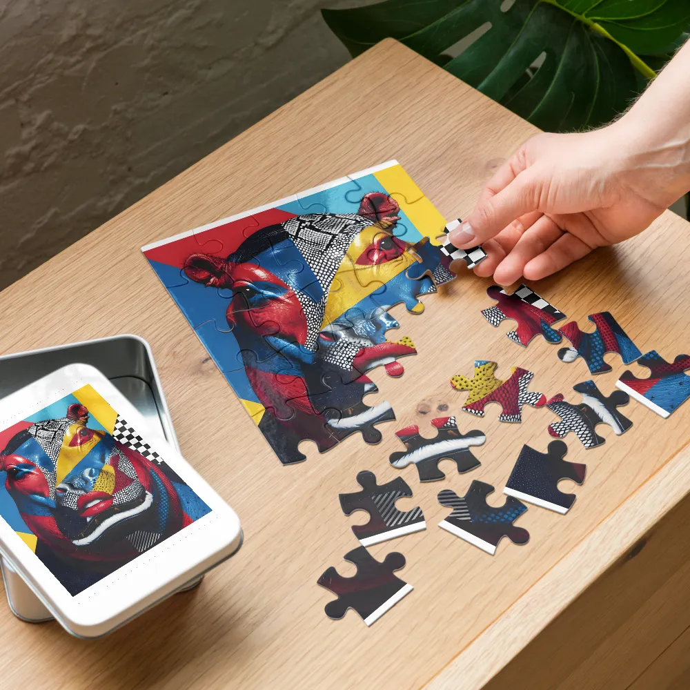 Chromatic Hippo 
 Jigsaw Puzzle in Tin Box
