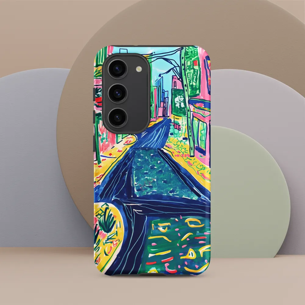 Dreamy Street in Vibrant Hues