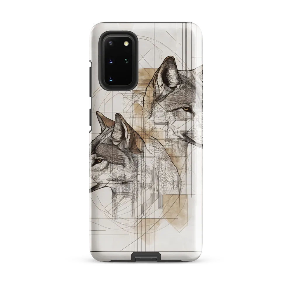 Geometric Harmony: The Essence of Wolves | Phone Case |  S20 Plus | Tough Case | Glossy
