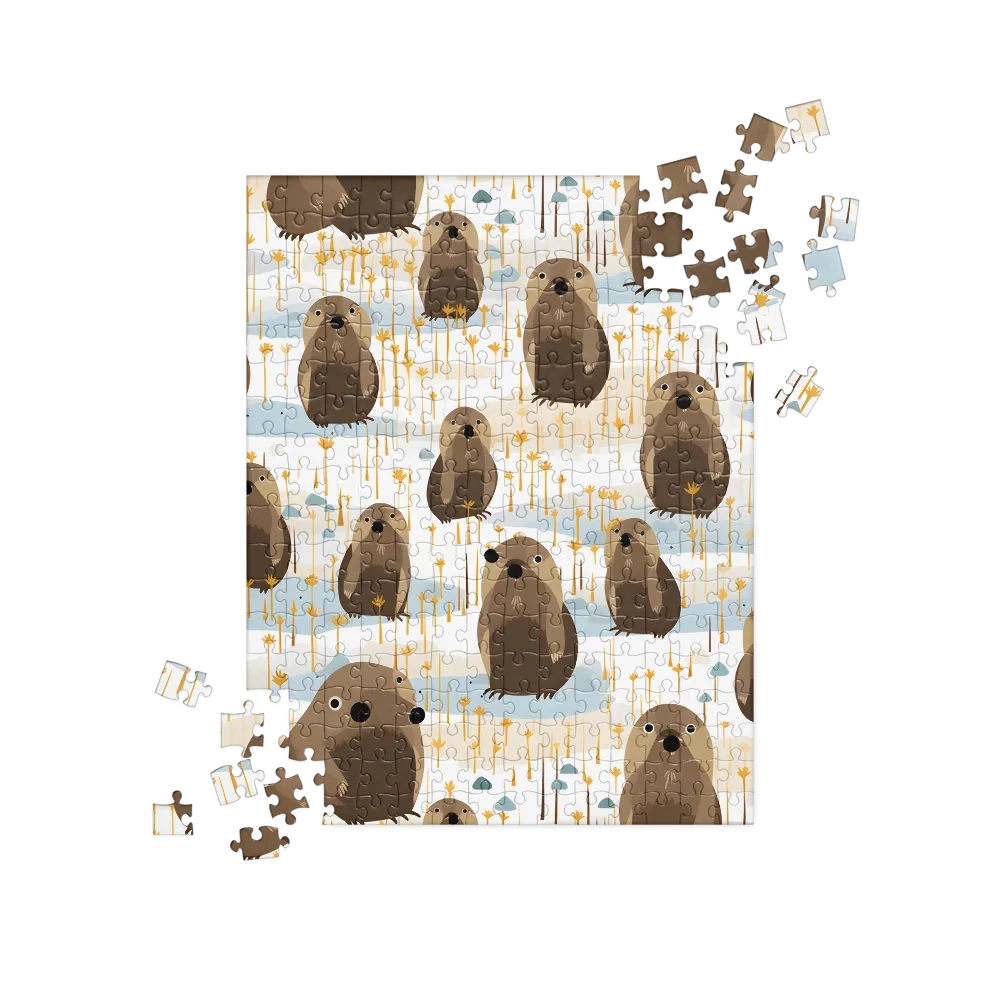 Whimsical Waters: A Celebration of Otters and Seals | Jigsaw Puzzle | 252 pieces