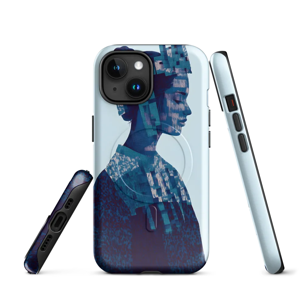 Digital Portrait in Abstract Blue
