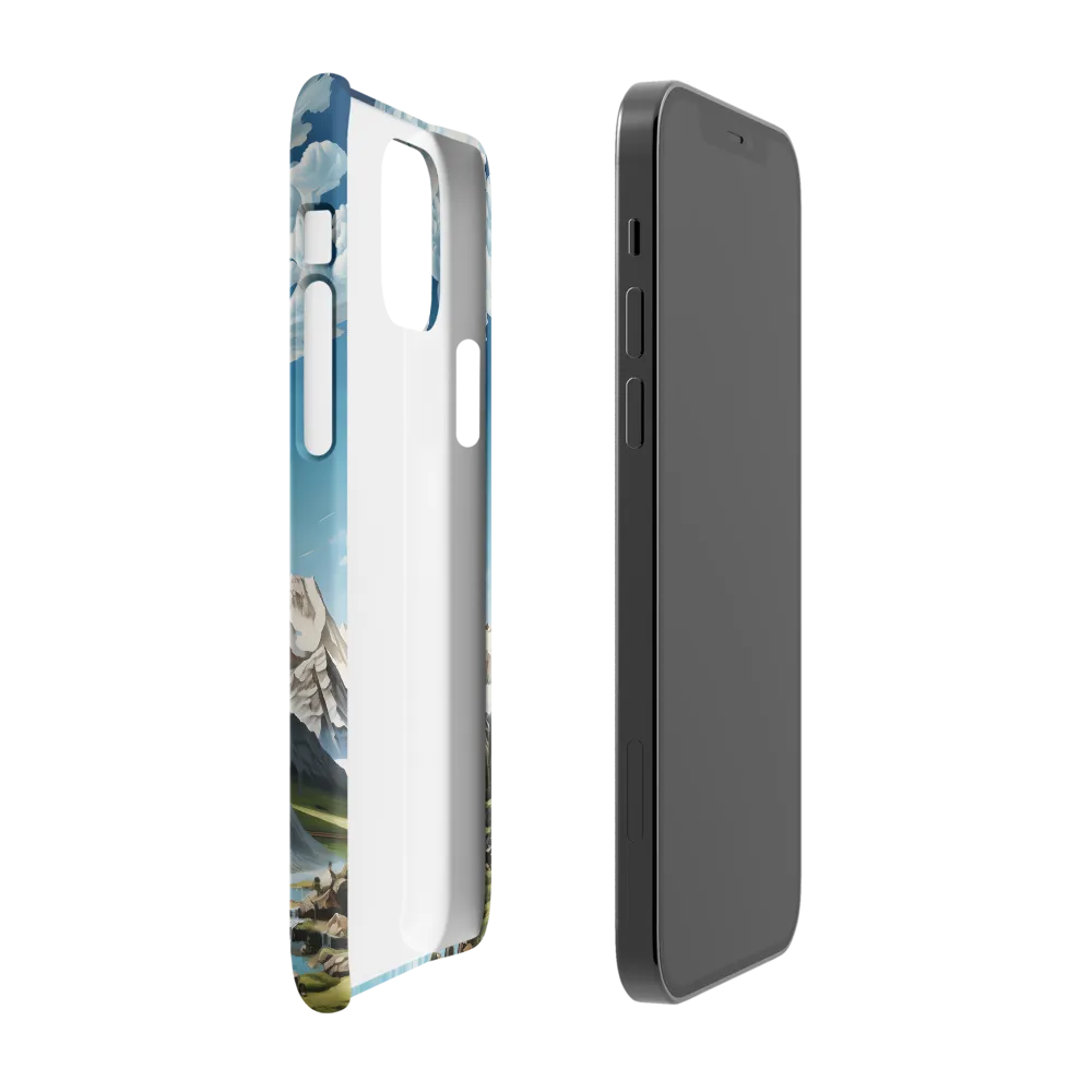 Majestic Cascade: A Mountain Masterpiece | Phone Case |  12 | Snap Case | Matte