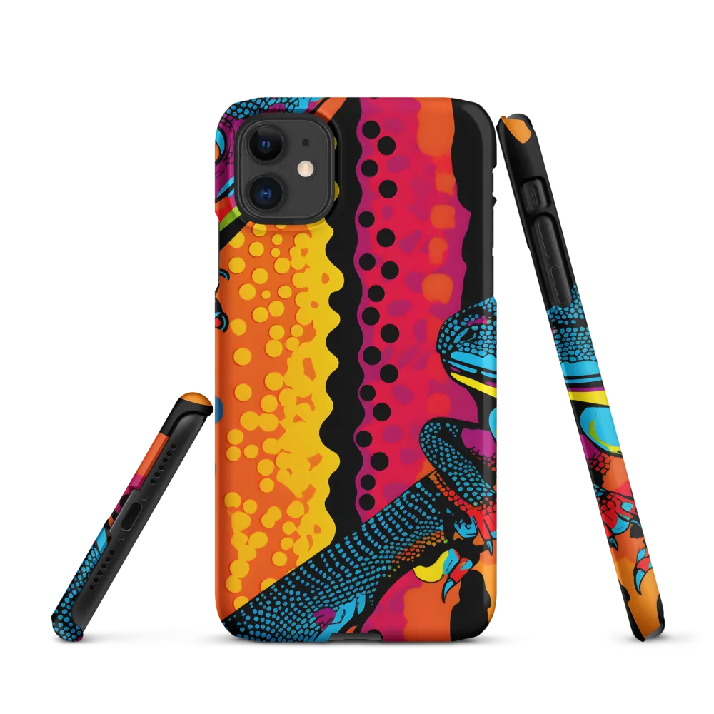 Colorful Encounters: The Playful Geckos | Phone Case |  11 | Snap Case | Matte