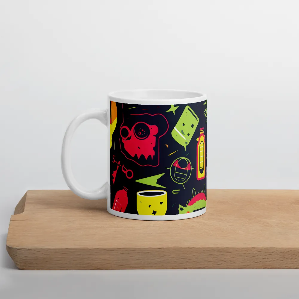 Neon Revelry: A Quirky Exploration of Modern Pop Art | Mugs | Multiple Sizes & Colors