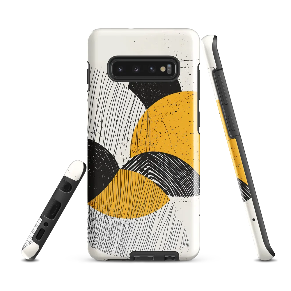 Dynamic Harmony in Black and Yellow | Phone Case |  S10 Plus | Tough Case | Glossy