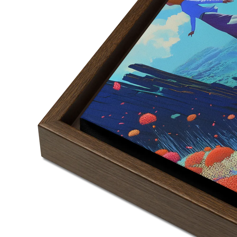 Whispers of Freedom | Canvas with Brown Frame | 16″×16″