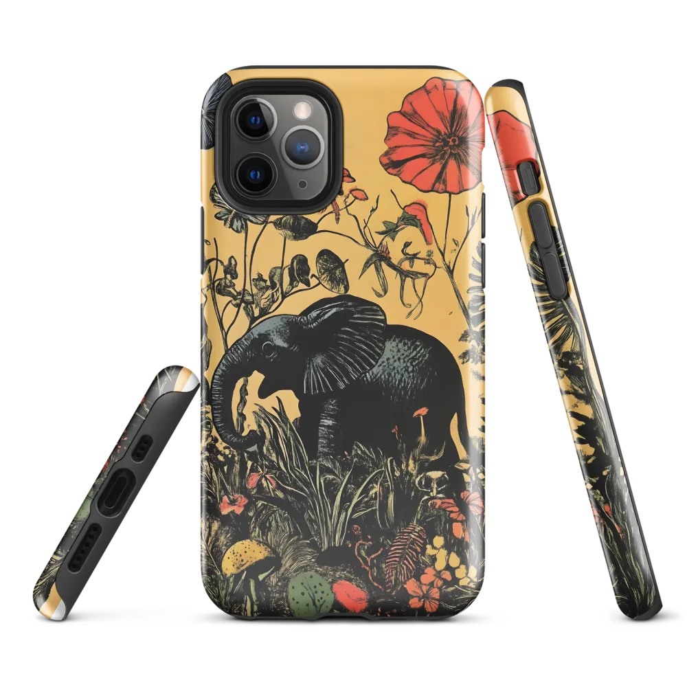 Floral Majesty: The Elephant's Sanctuary | Phone Case |  11 Pro | Tough Case | Glossy