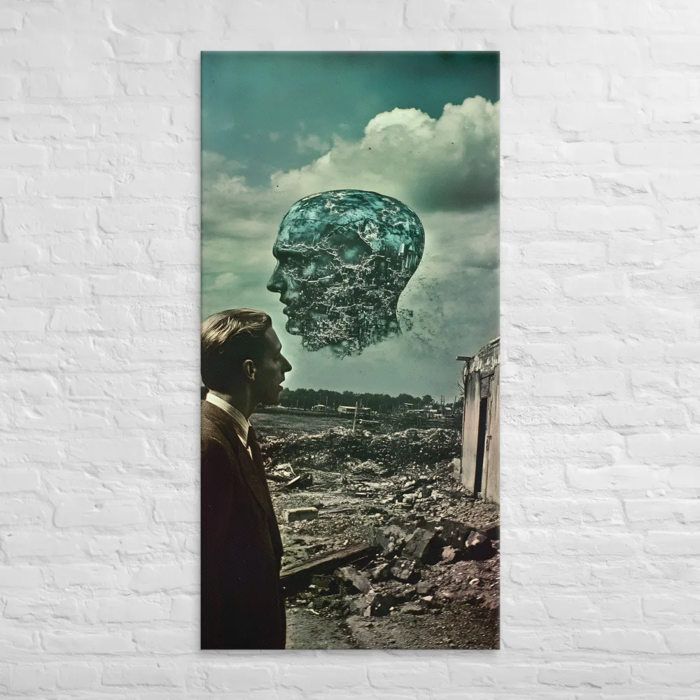 Ethereal Reflections: Identity in a Fragmented World | Canvas | 30″×60″