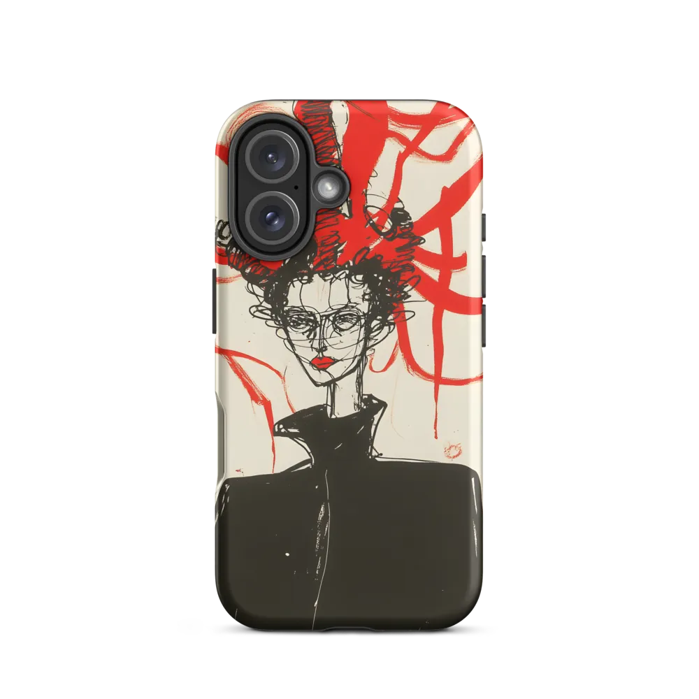 Dramatic Elegance in Red and Black | Phone Case