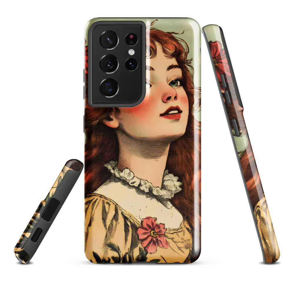 Whimsical Portrait of a Flower-Adorned Girl