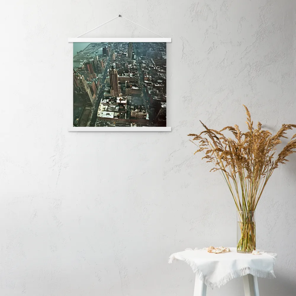 Aerial Symphony of Urban Life | Poster With White Wood Hanger | 18″×18″
