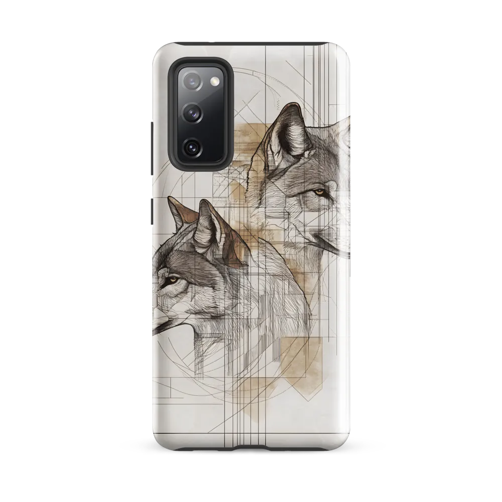 Geometric Harmony: The Essence of Wolves | Phone Case |  S20 FE | Tough Case | Glossy