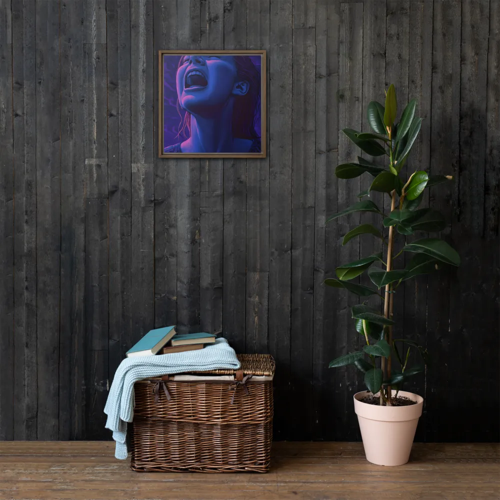 Echoes of Anguish | Canvas with Brown Frame | 16″×16″