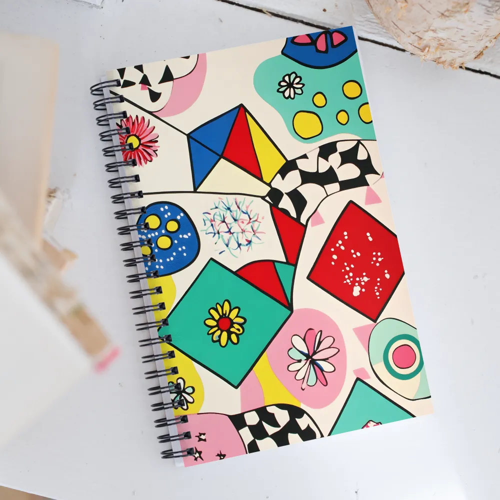 Joyful Geometry: A Playful Dance of Shapes and Colors | Spiral Notebook