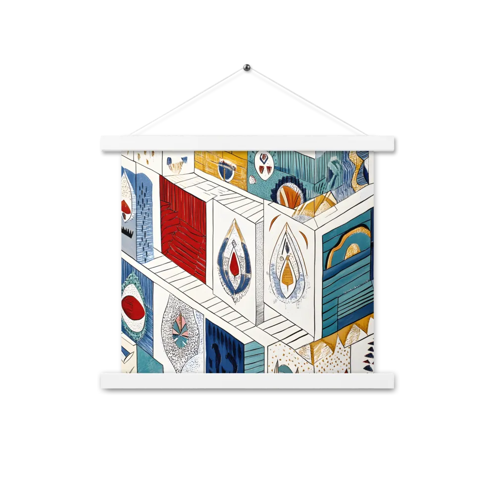 Symphony of Geometric Harmony | Poster With White Wood Hanger | 14″×14″