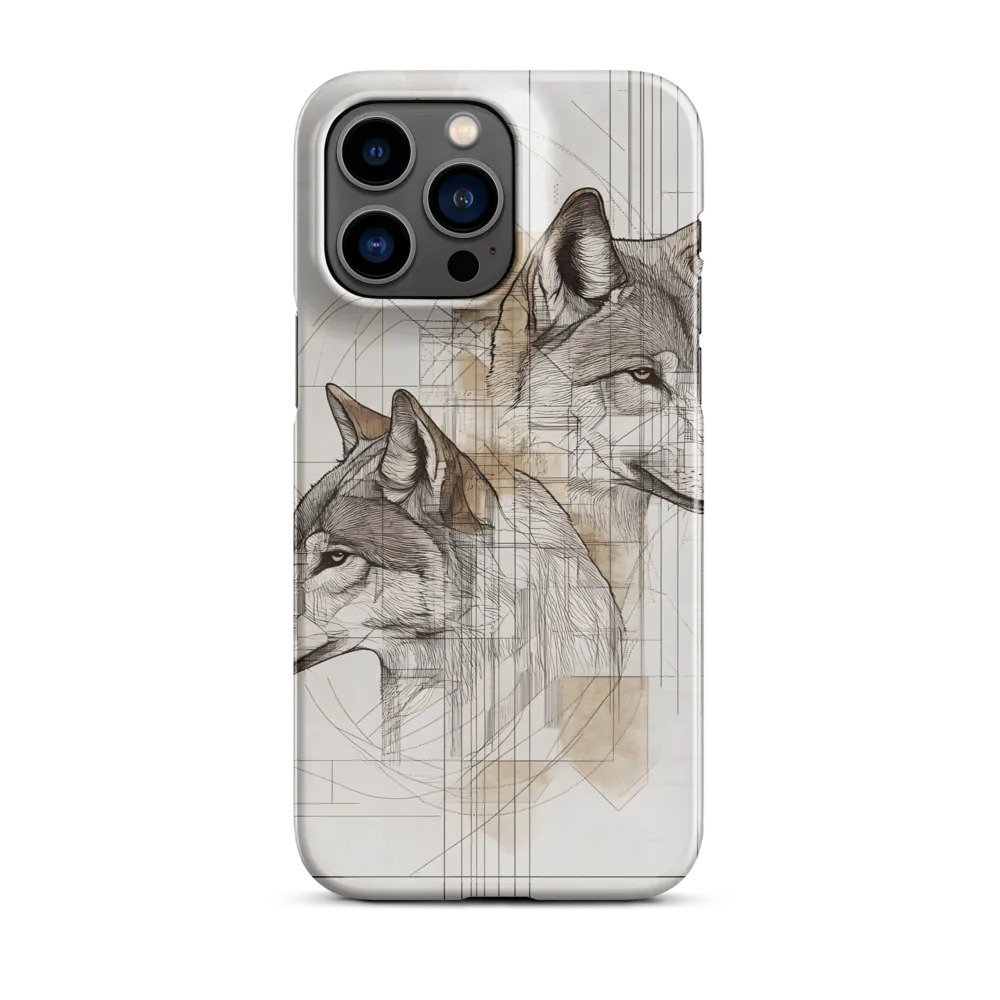 Geometric Harmony: The Essence of Wolves | Phone Case |  14 Pro Max | Snap Case | Glossy