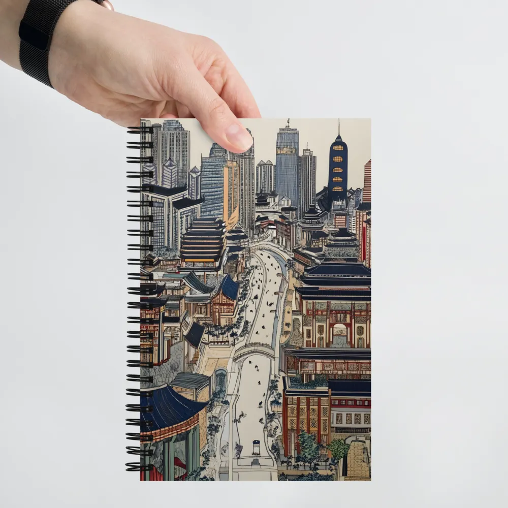 Urban Harmony: A Fusion of Tradition and Modernity | Spiral Notebook