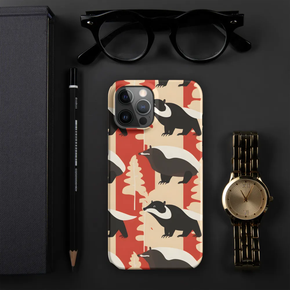 Wildlife Pattern: The Badger Tale | Phone Case |  12 Pro Max | Snap Case | Matte