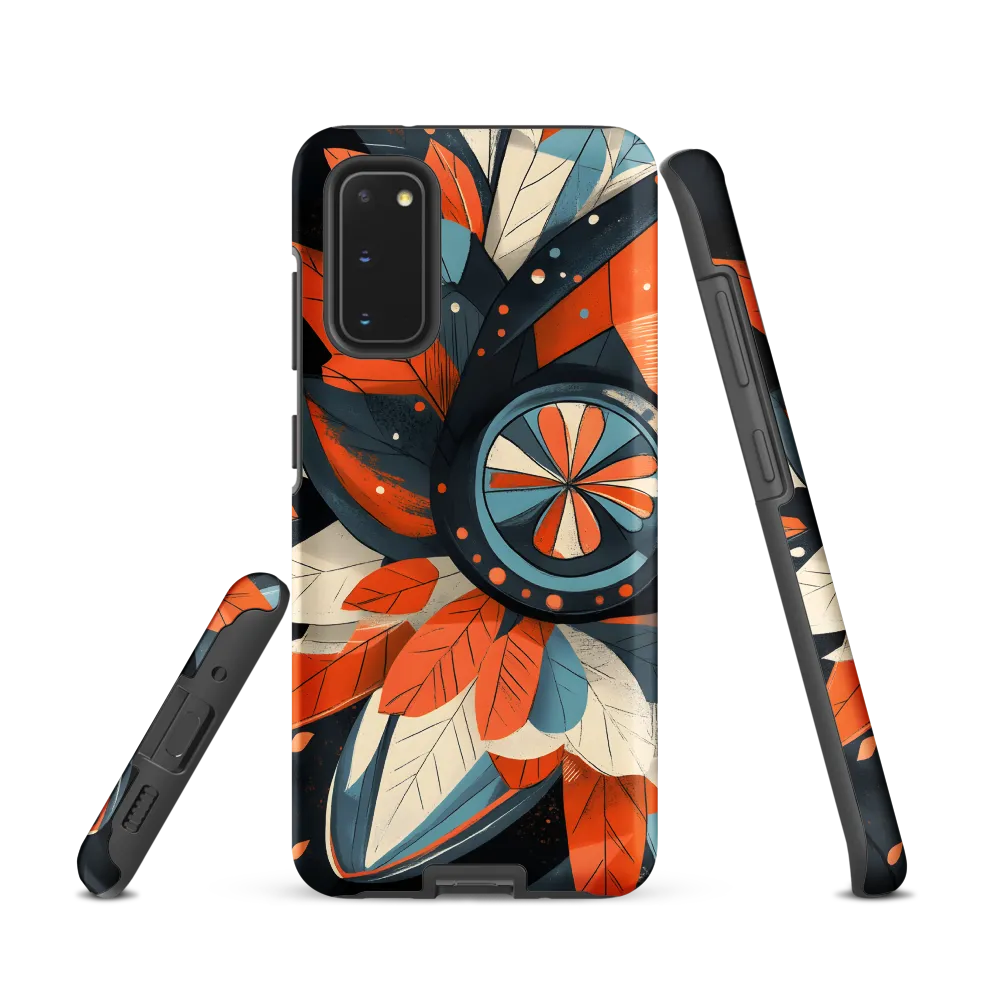 Floral Symphony in Orange and Teal