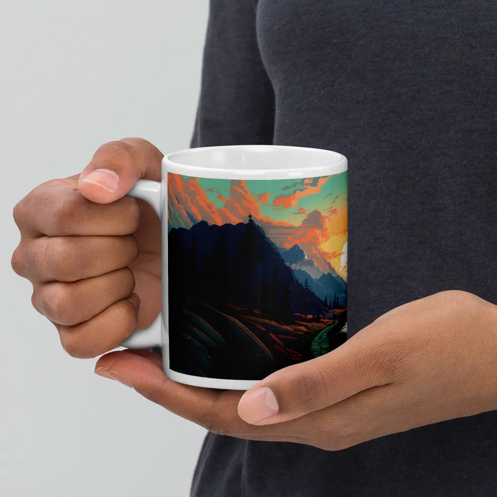 Tranquil Sunset Over the Majestic Mountains | Mugs | Multiple Sizes & Colors