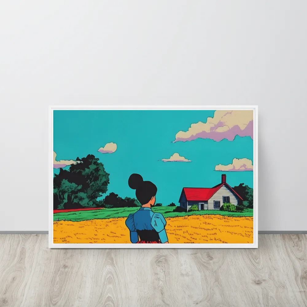 Whispers of a Sunlit Meadow | Canvas with White Frame | 20″×30″