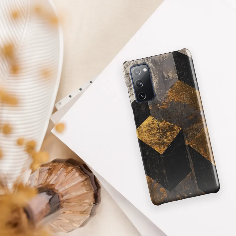 Geometric Harmony in Gold and Black | Phone Case |  S20 FE | Snap Case | Glossy
