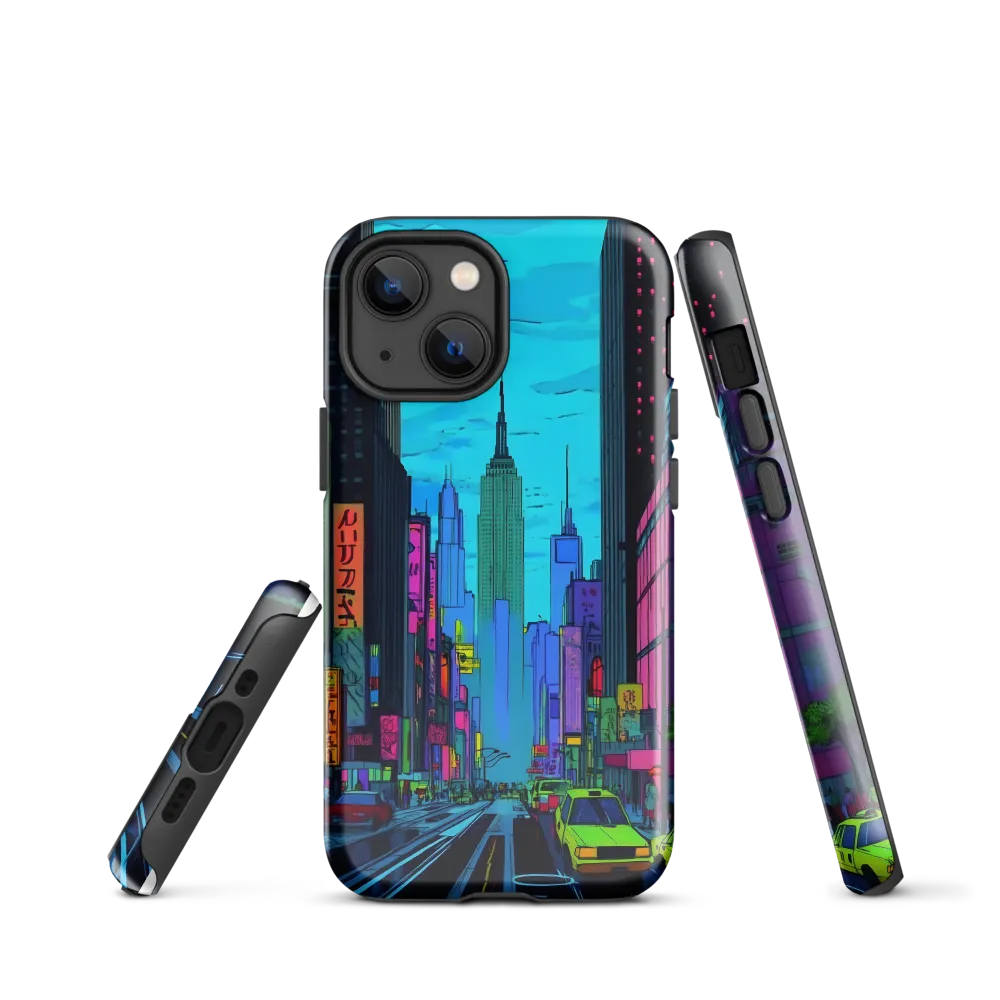 Neon Dreams of the City | Phone Case |  13 mini | Tough Case | Glossy