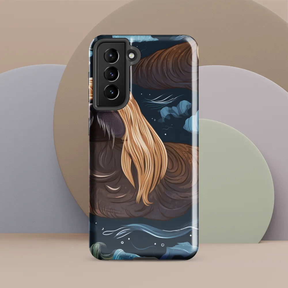 Whimsical Walruses in Deep Blue
