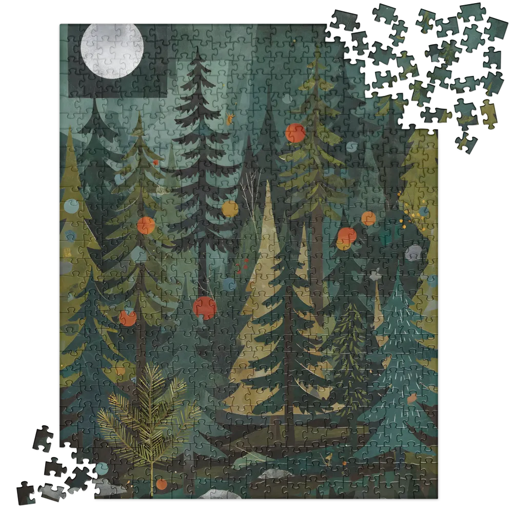 Moonlit Pine Forest 
 Jigsaw Puzzle