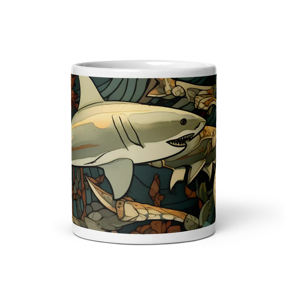 Dynamic Harmony of Sharks and Flora | Mugs | Multiple Sizes & Colors