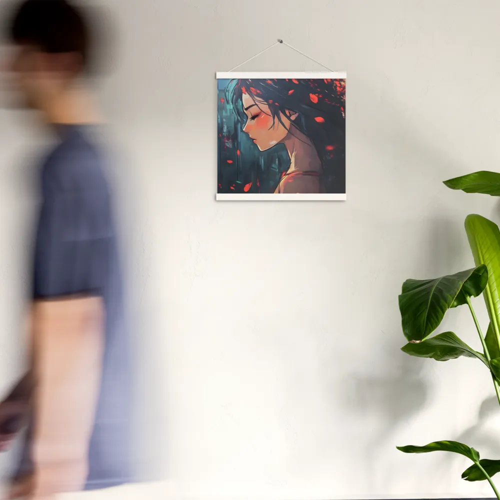 Whispers of Melancholy | Poster With White Wood Hanger | 16″×16″