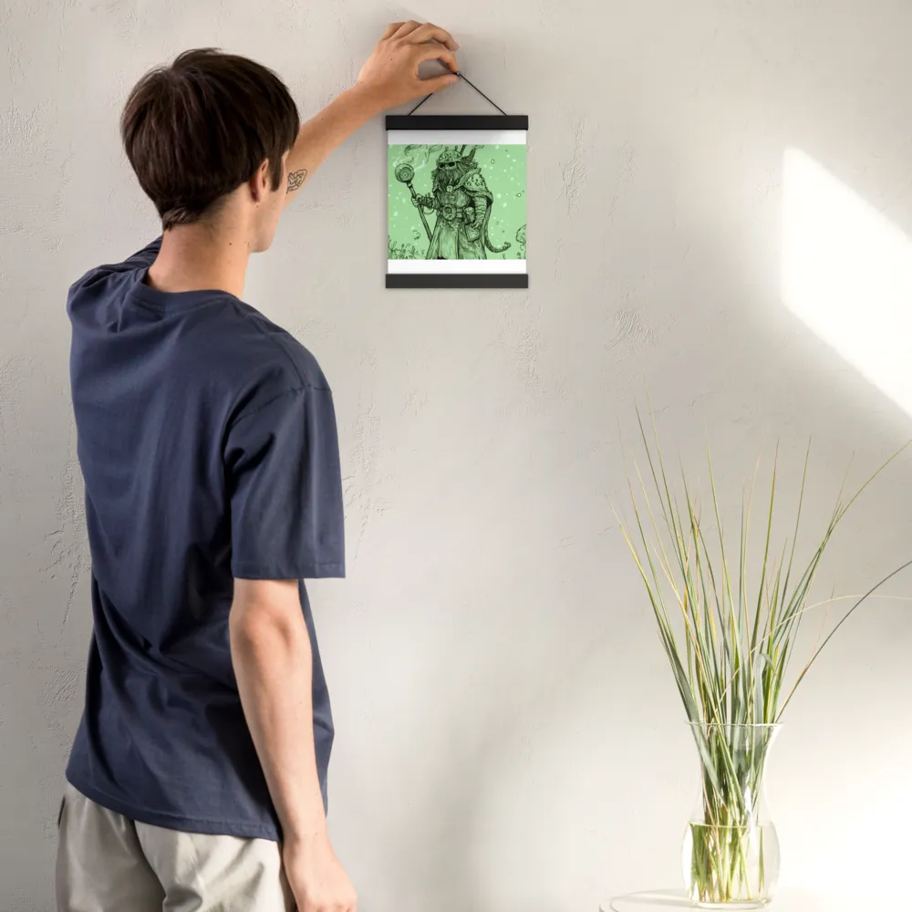 The Enigmatic Wizard | Poster With Black Wood Hanger | 8″×10″