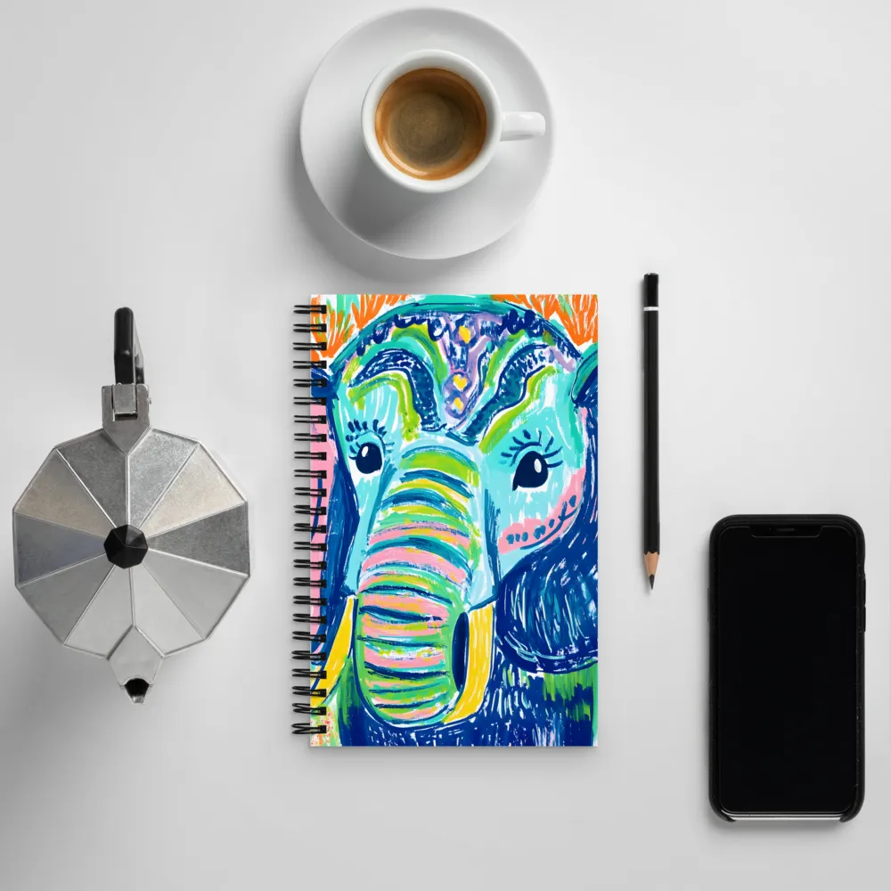 Whimsical Elephant Portrait | Spiral Notebook