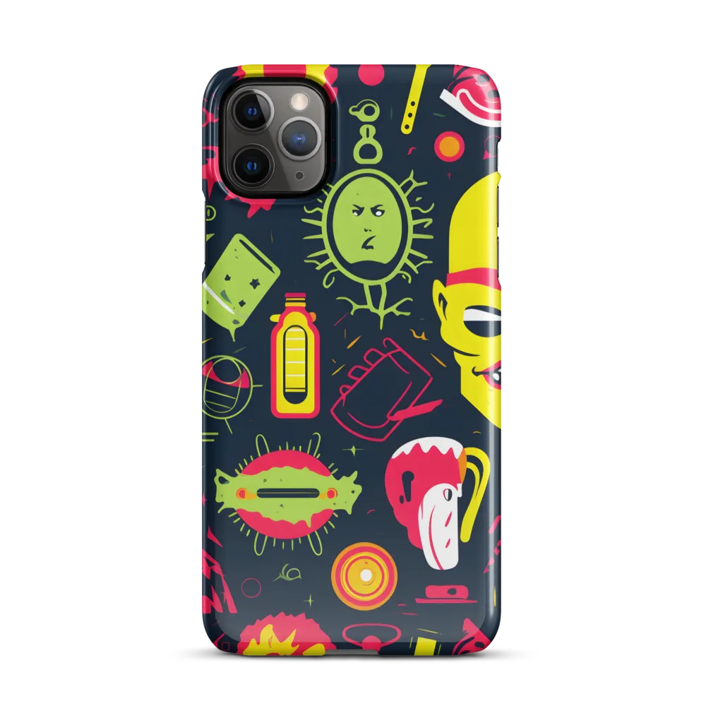 Neon Revelry: A Quirky Exploration of Modern Pop Art | Phone Case |  11 Pro Max | Snap Case | Glossy