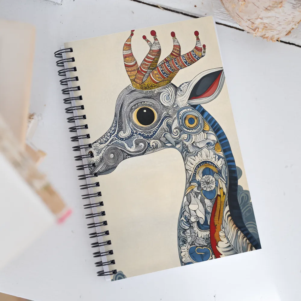 Whimsical Elegance: The Surreal Giraffe | Spiral Notebook