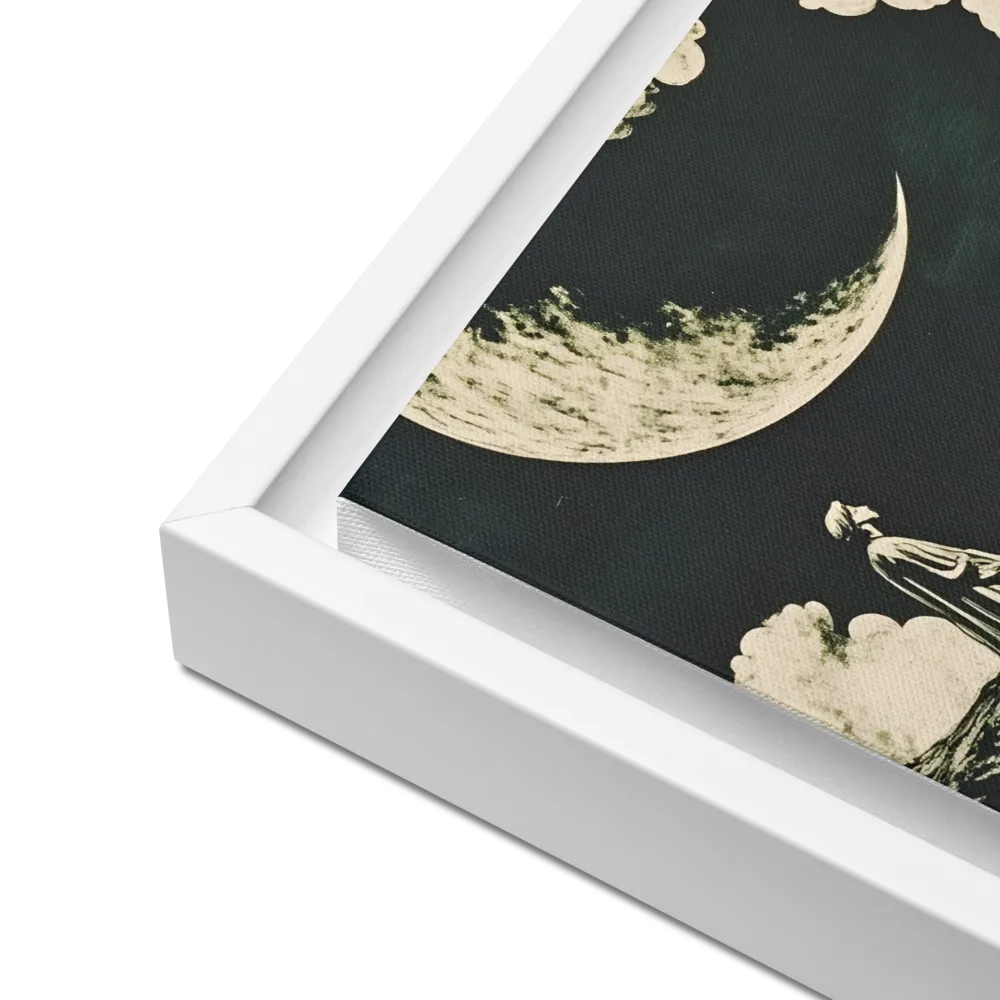 Whispers of the Moon | Canvas with White Frame | 12″×12″