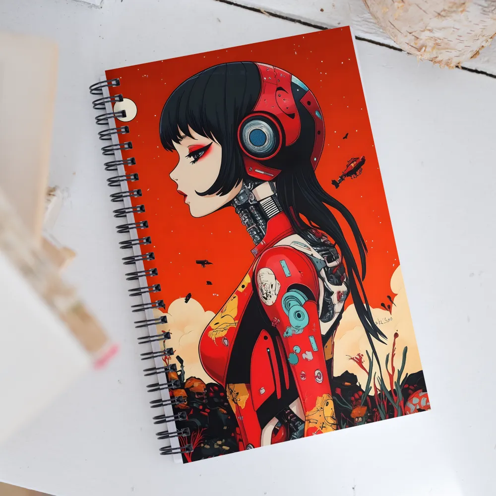 Ethereal Mechanica: A Cyberpunk Portrait | Spiral Notebook