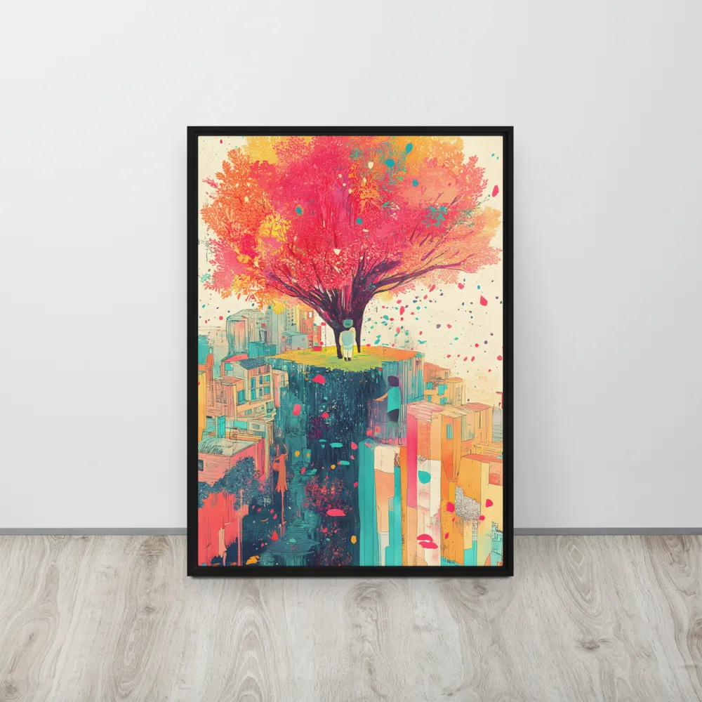 Whispers of Urban Dreams | Canvas with Black Frame | 20″×28″