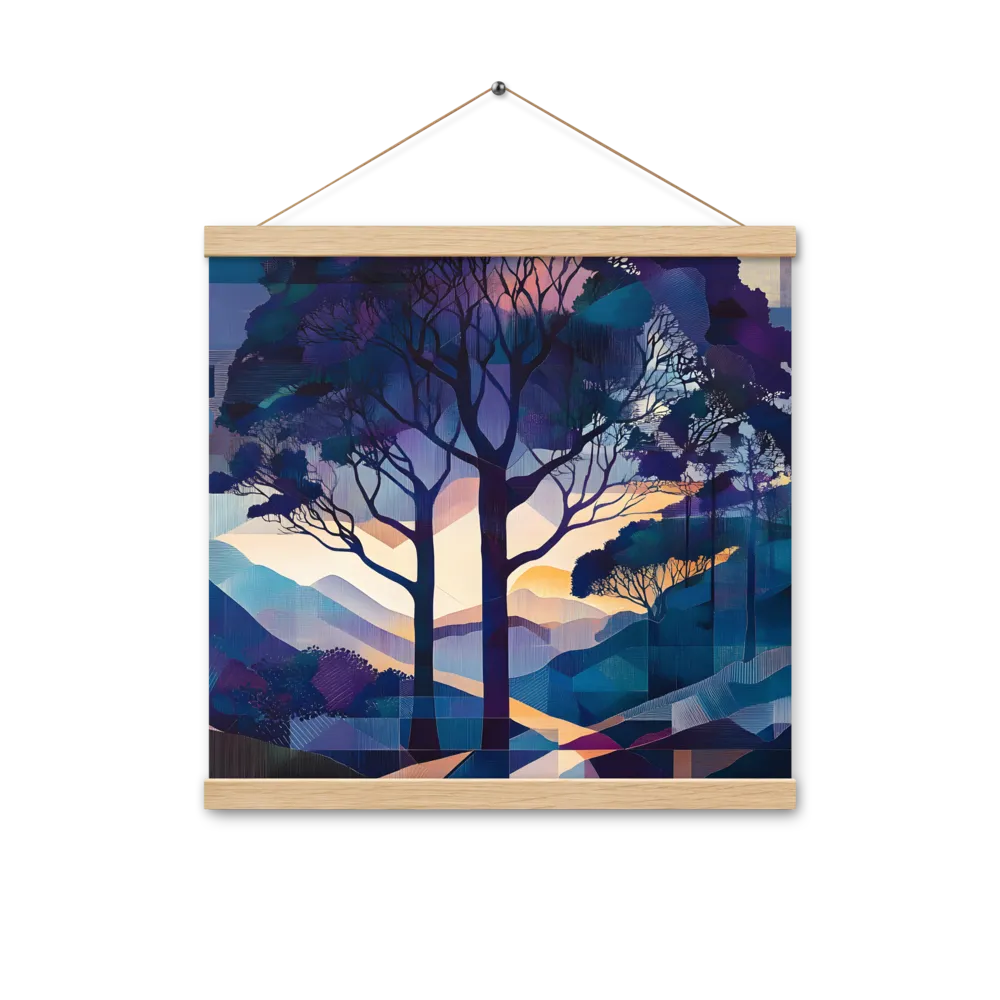 Tranquil Geometry: A Journey Through Color | Poster With Oak Wood Hanger | 16″×16″
